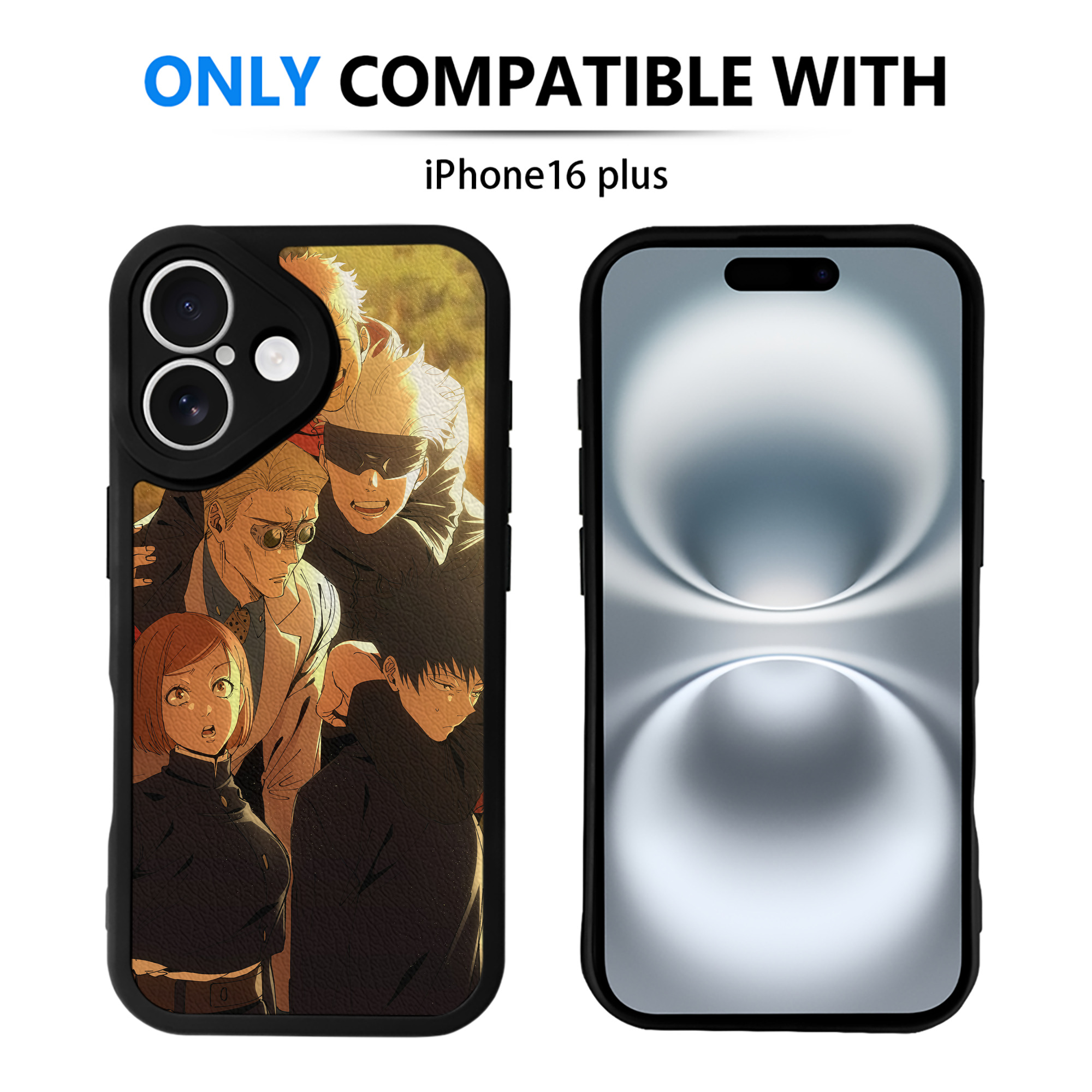 （画像用） 呪術廻戦 Jujutsu Kaisen 【iPhone 16シリーズ対応】シリコンスマホケース（レザー調） 材質：シリコン